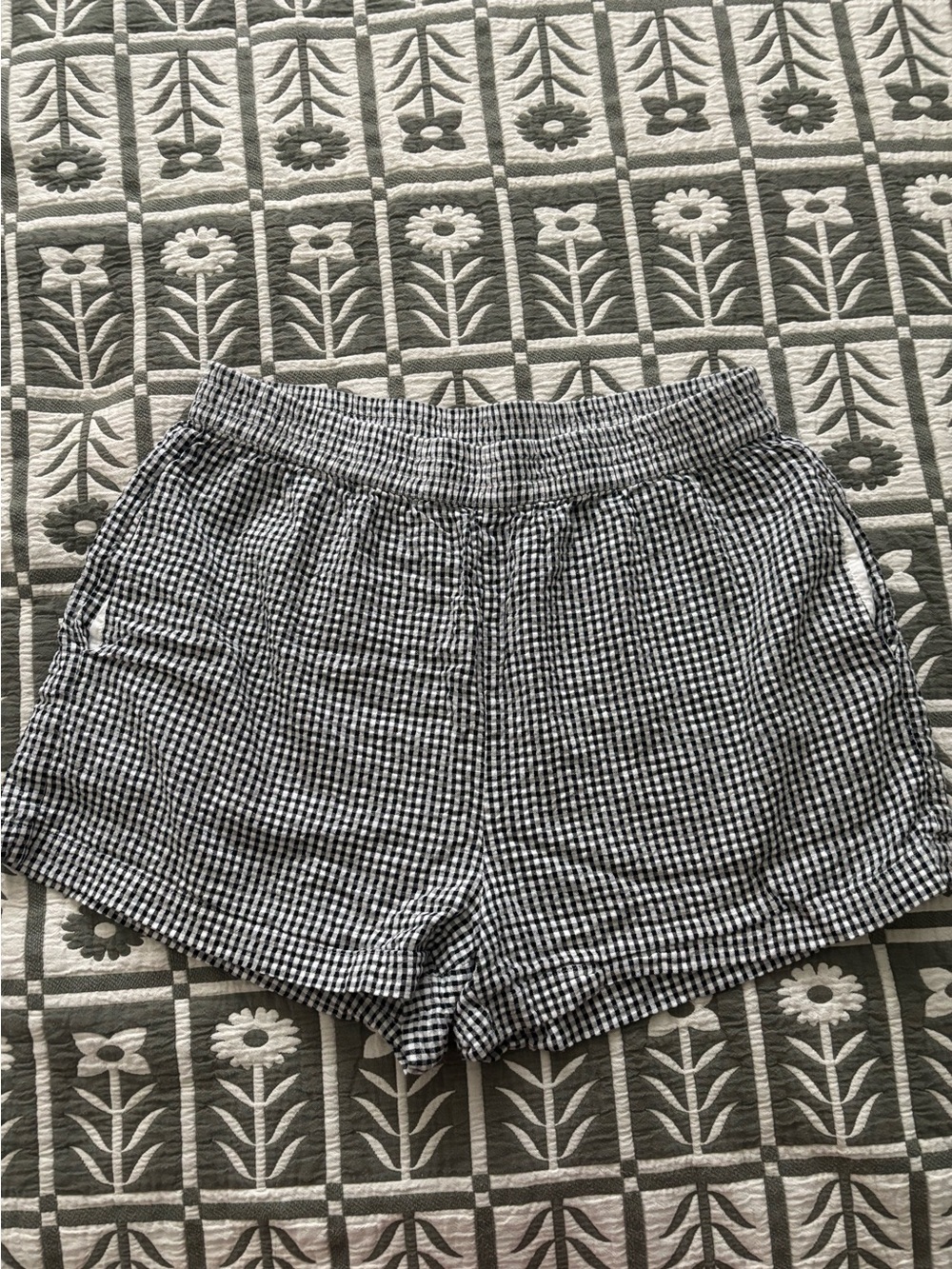 Joe's Jeans Black & White Gingham Cotton Shorts